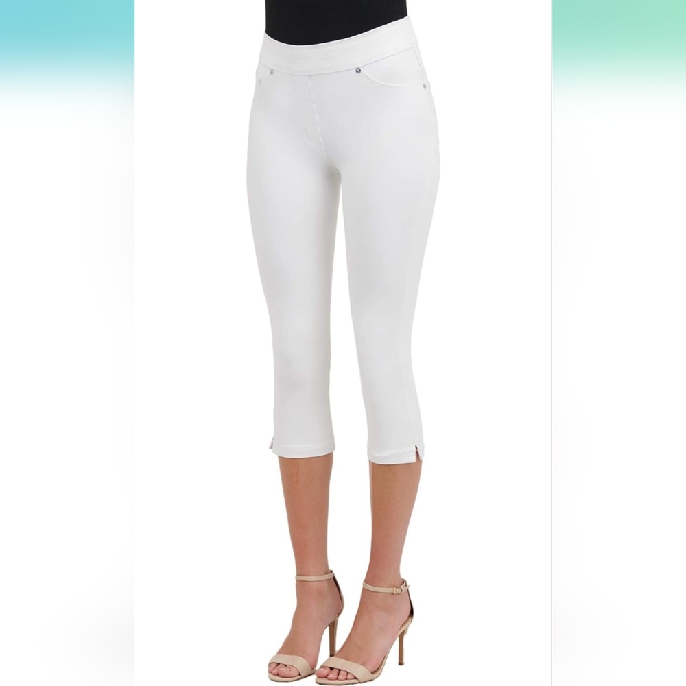 Nygard Plus Luxe Denim Slims Capris White   14-16  NWOT